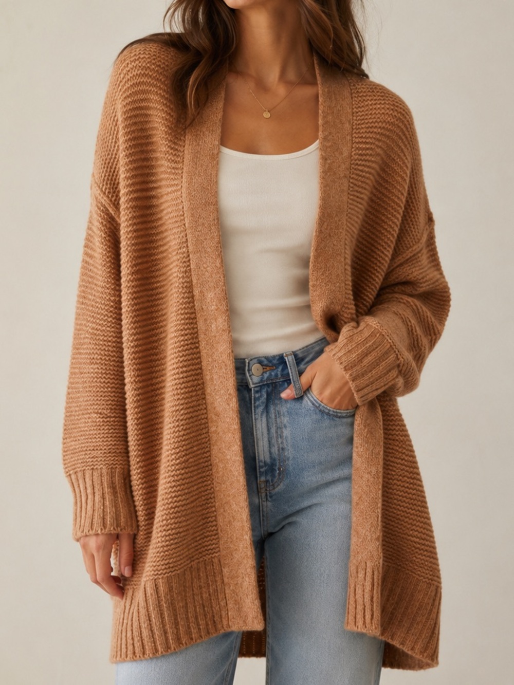 Aerie Wool Blend Oversized Open Front Knit Cardigan Sweater XS